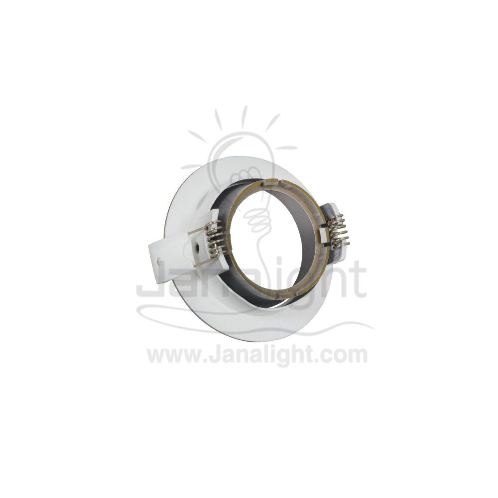 سبوت لايت مدور فارغ بلاستك متحرك فضي مط Round Plastic Matt Silver Rotatable Bareeq SpotLight Frame