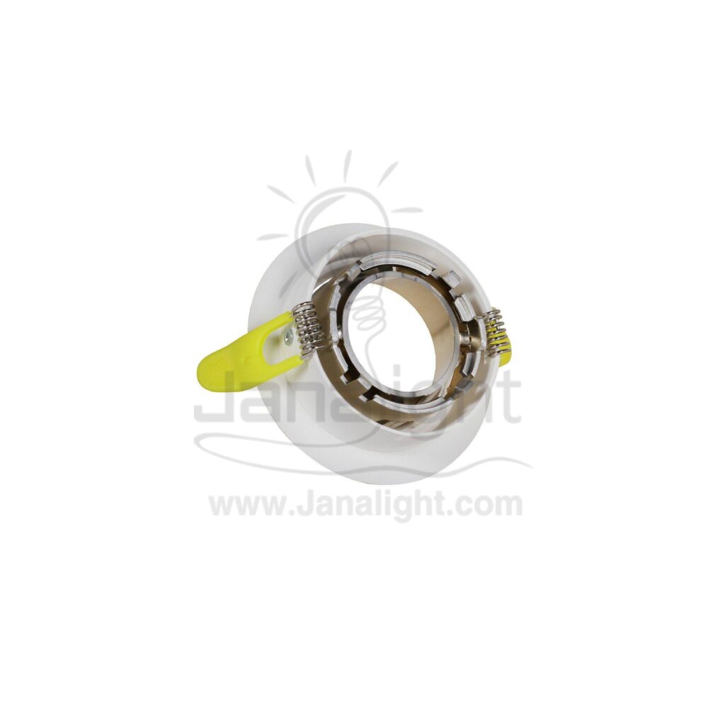 سبوت لايت فارغ 7.5 مدور بلاستك ابيض * ذهبي كونو Round Plastic White/Gold Cono 7,5 SpotLight Frame