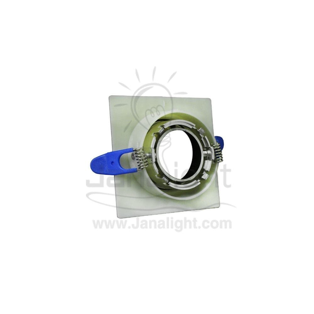 سبوت لايت فارغ 7.5 مربع بلاستك فضي مط * فضي كونو Round Plastic Matt Silver/Silver Cono 7,5 SpotLight Frame