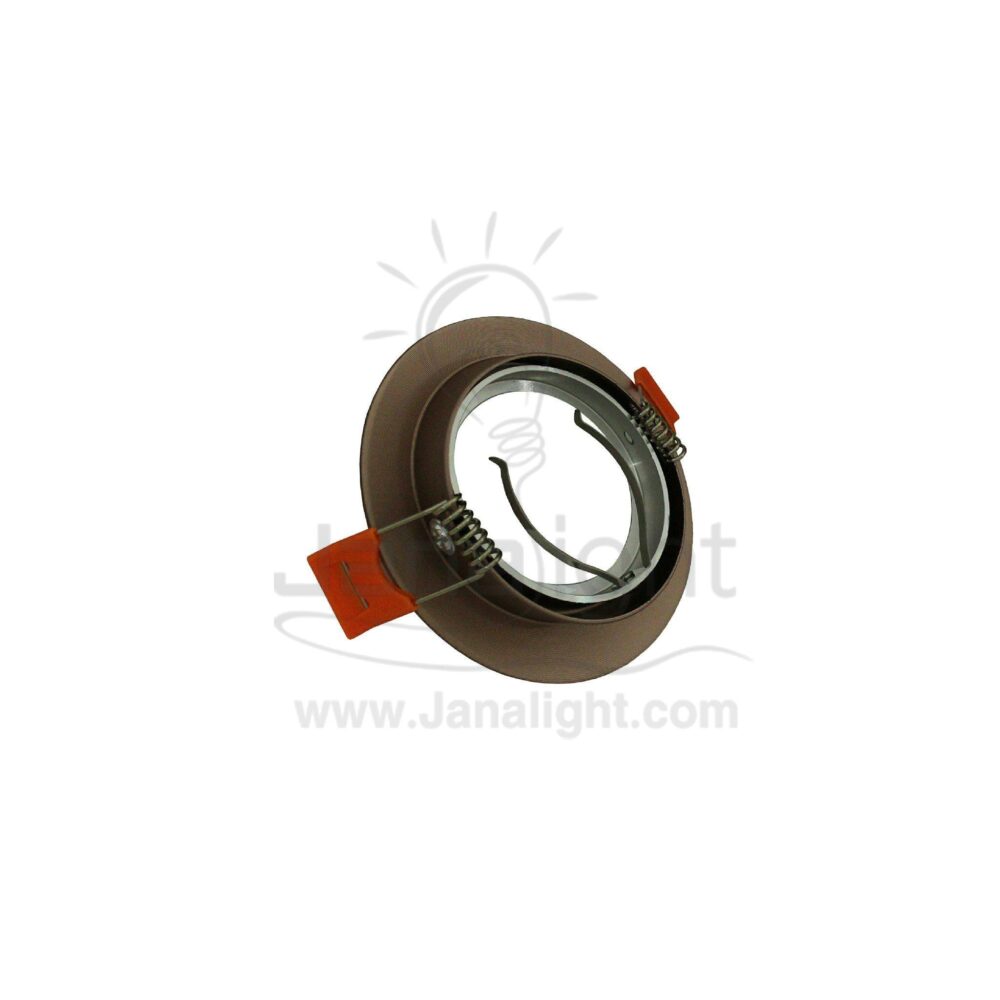 سبوت مدور بني مقشش فارغ المنيوم جنى لايت JN-1109 XK recessed pivoting brown striated round frame spotlight 7.5 cm