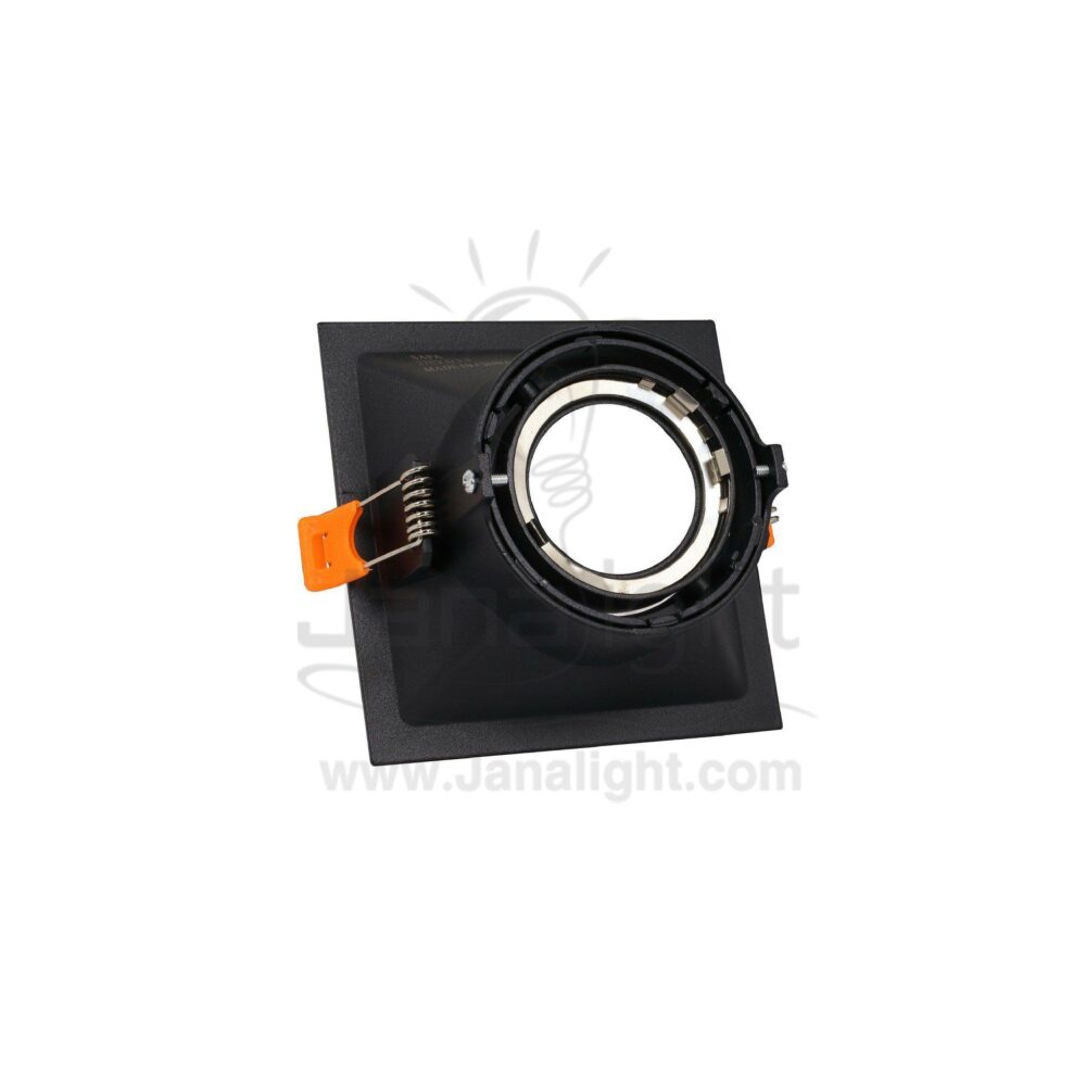 جسم سبوت لايت 1عين مسحوب مربع فارغ اسود Single Square Black SpotLight Frame