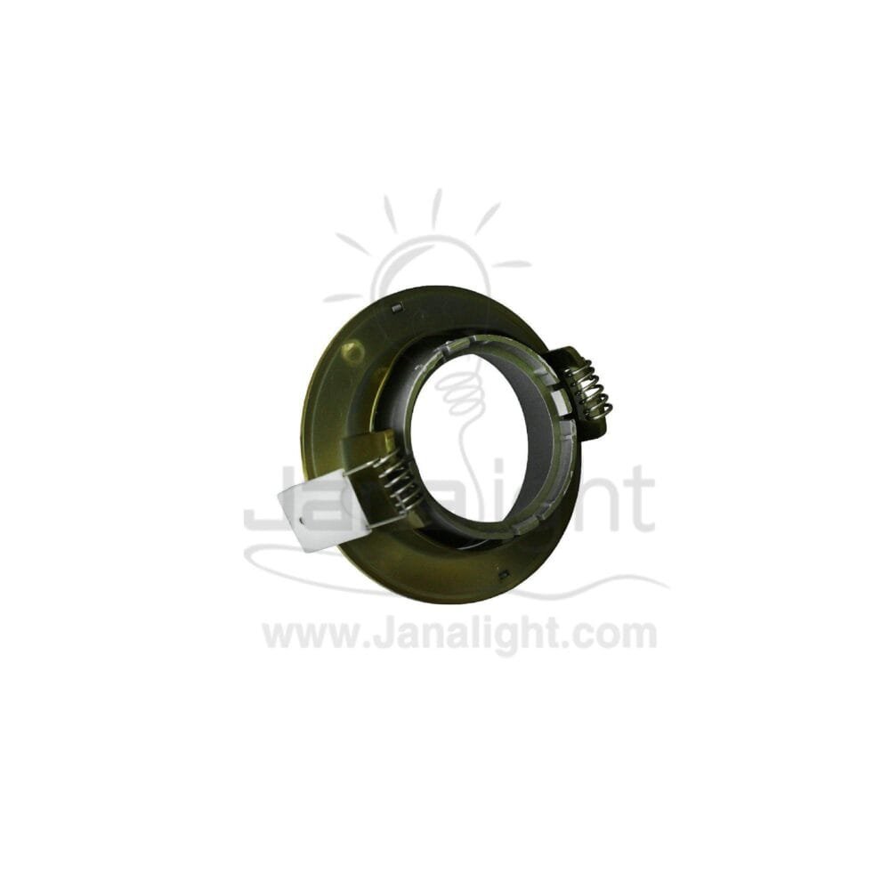 سبوت مدور متحرك فارغ ناعم كونو ذهبي لميع - فضي مط بريق BQ-2-13 pivoting round recessed bright gold & silver frame spotlight 9cm