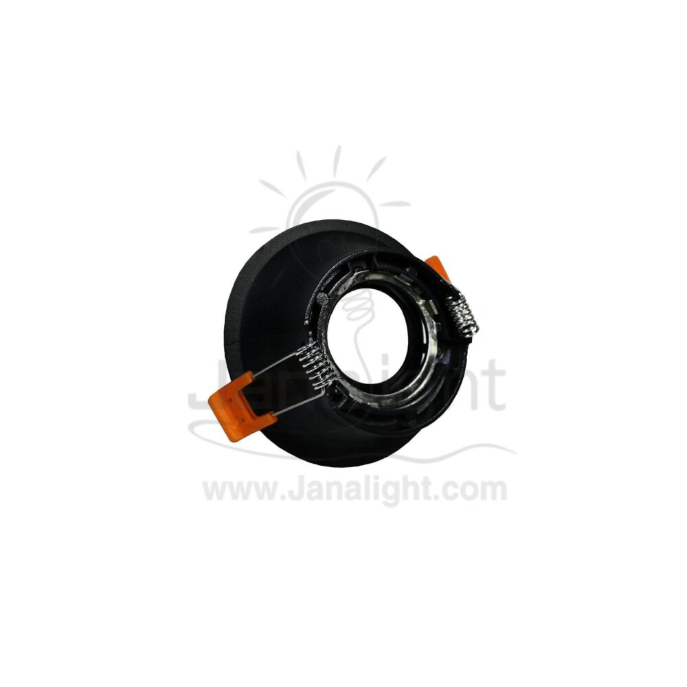 سبوت لايت فارغ مجوف ببيت نور مدور اسود Round Hollowed Black SpotLight Frame