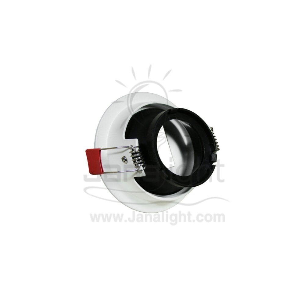 سبوت لايت فارغ 7.5 سم هندسي ابيض مدور (فتحة مربعة ) Round White 7,5 (Square Hole) SpotLight Frame