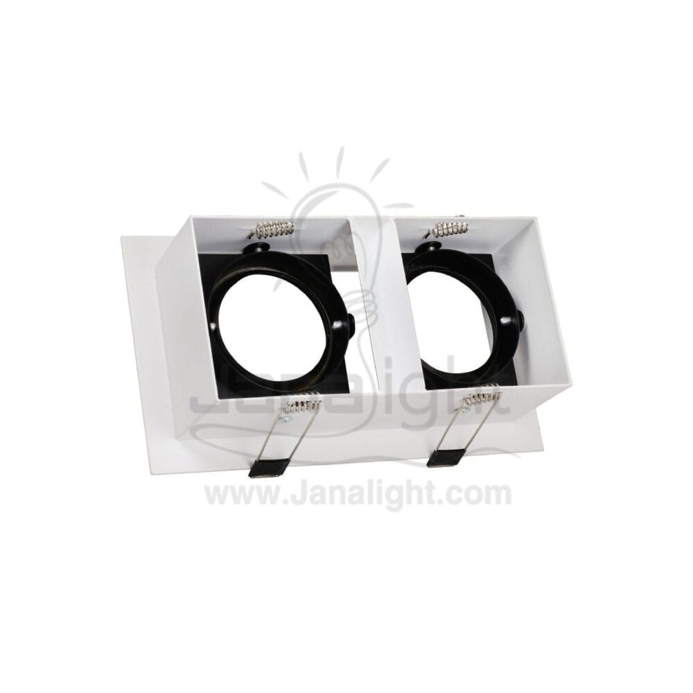 سبوت دايكست مربع 2عين ابيض قلب اسود TEC-6151 slotter twin frame black & white led downlight