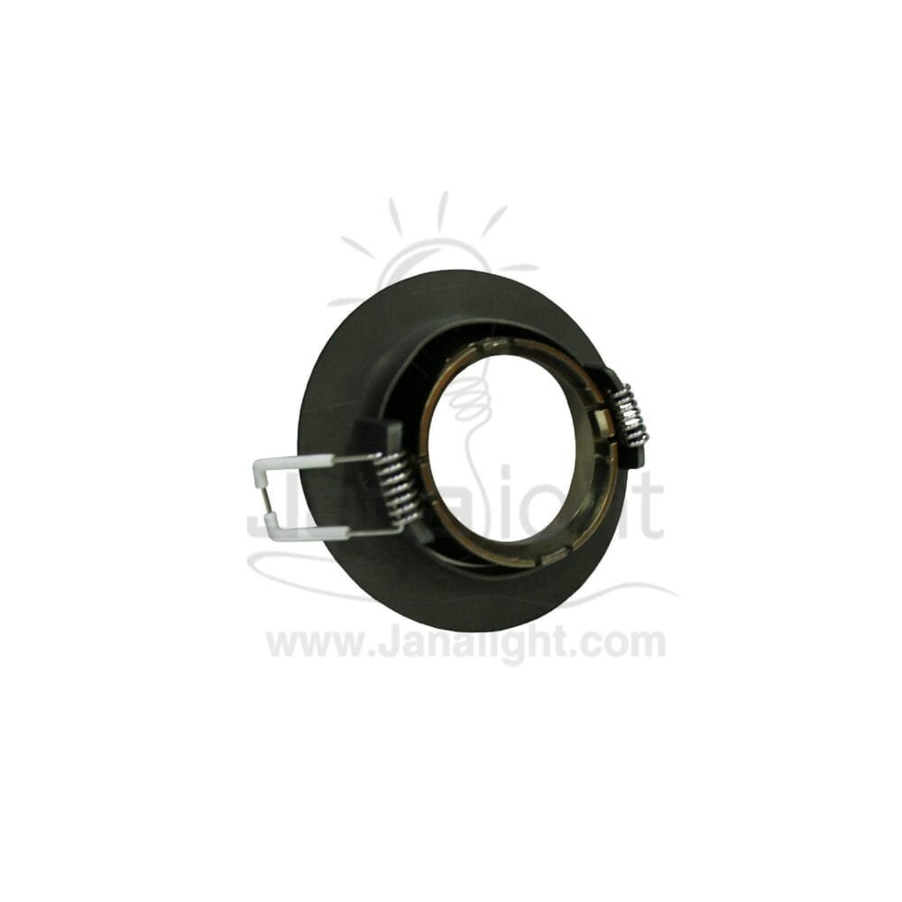 سبوت مدور متحرك فارغ ناعم كونو اسود - ذهبي بريق BQ-02-18 pivoting round recessed black & gold frame spotlight 9 cm