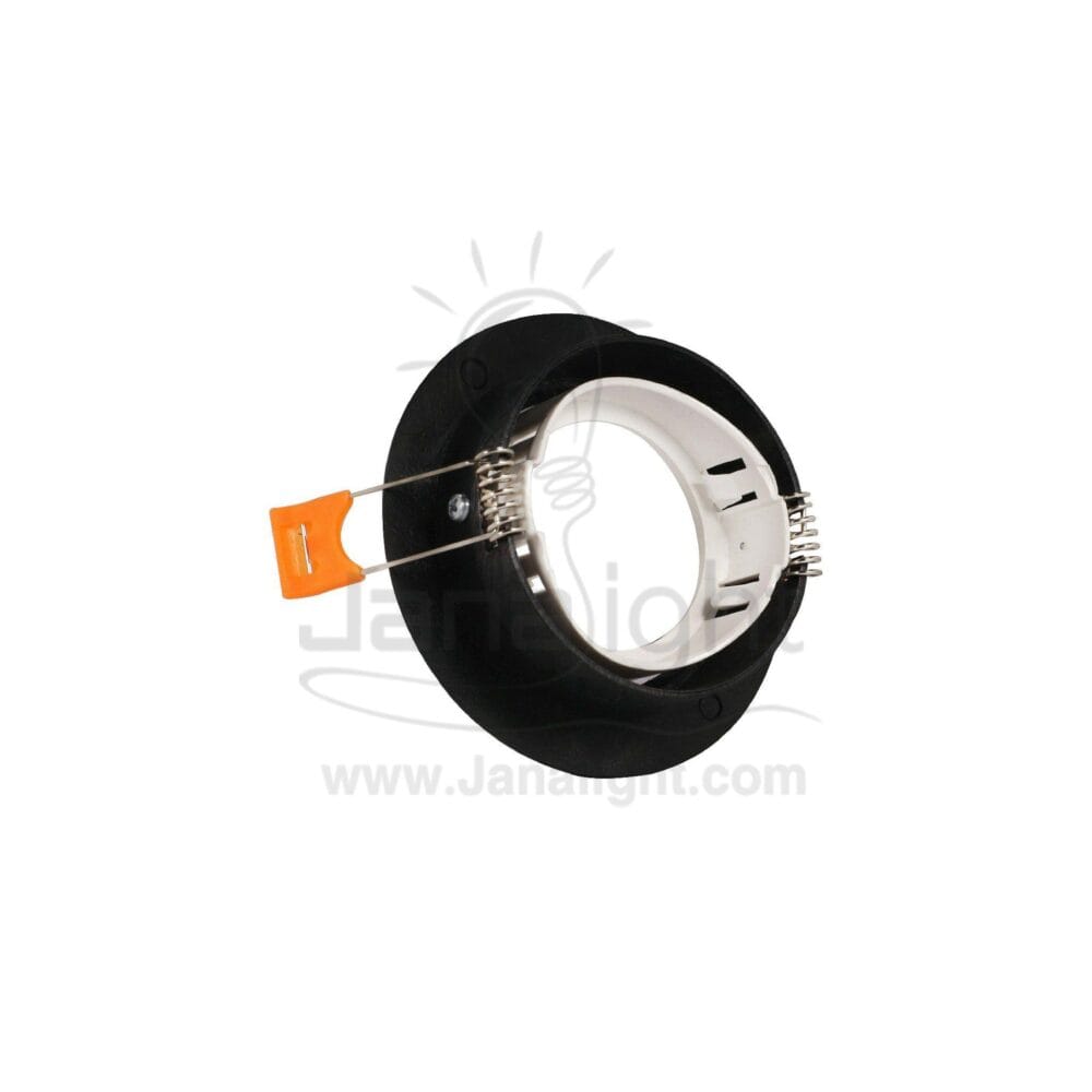 سبوت فارغ 7.5 مدور بلاستك اسود x ابيض مدرج جنى لايت pivoting recessed round white & black frame downlight 9 cm