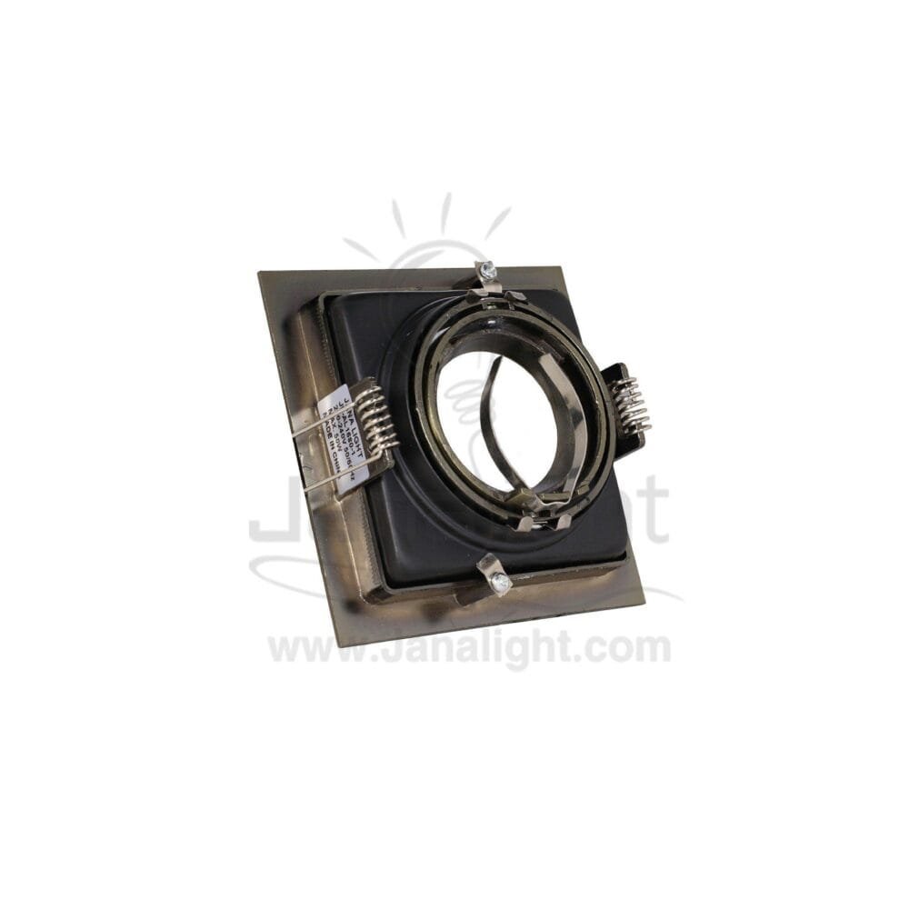 جسم سبوت لايت 1 عين ميتال مربع غاطس اكسدية اسود Single Square Metallic Bronze/Black SpotLight Frame