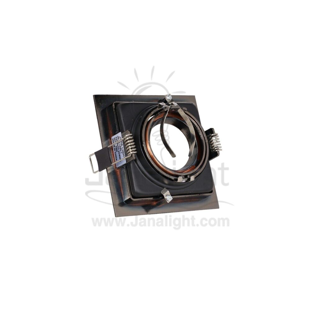 جسم سبوت لايت 1 عين ميتال مربع غاطس نحاسي اسود Single Square Metallic Copper/Black SpotLight Frame