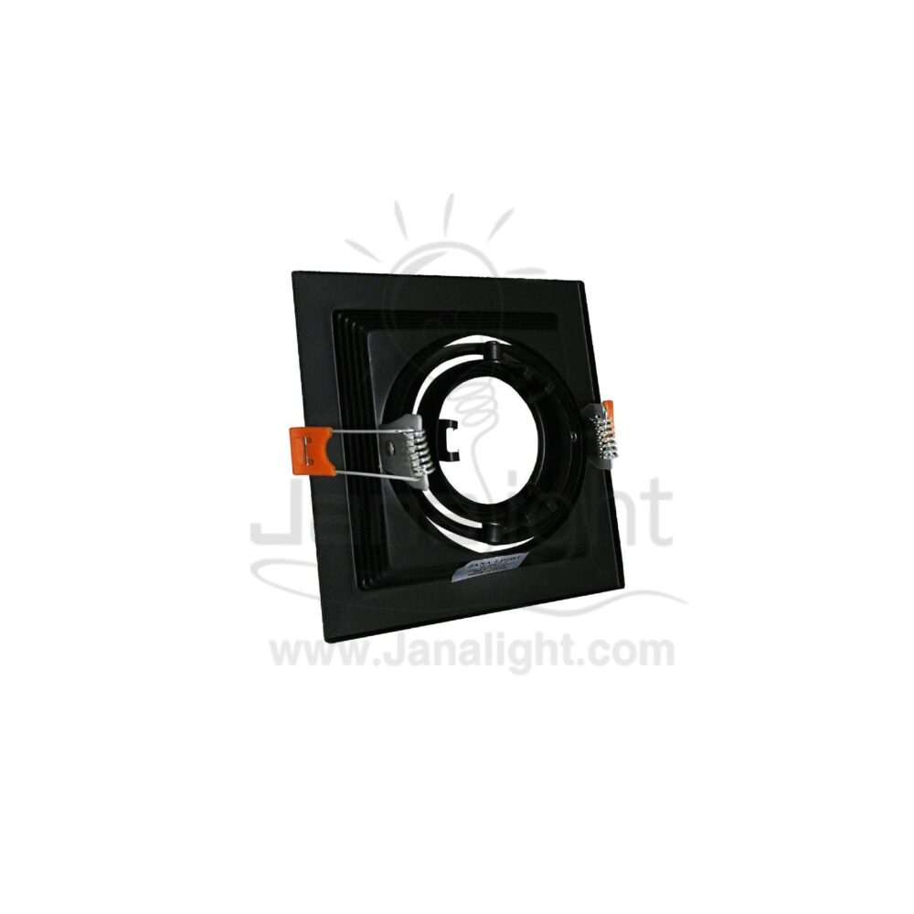 جسم سبوت لايت فارغ مربع 1عين اسود خفيف جنى لايت Single Square Light Black JANALIGHT SpotLight Frame