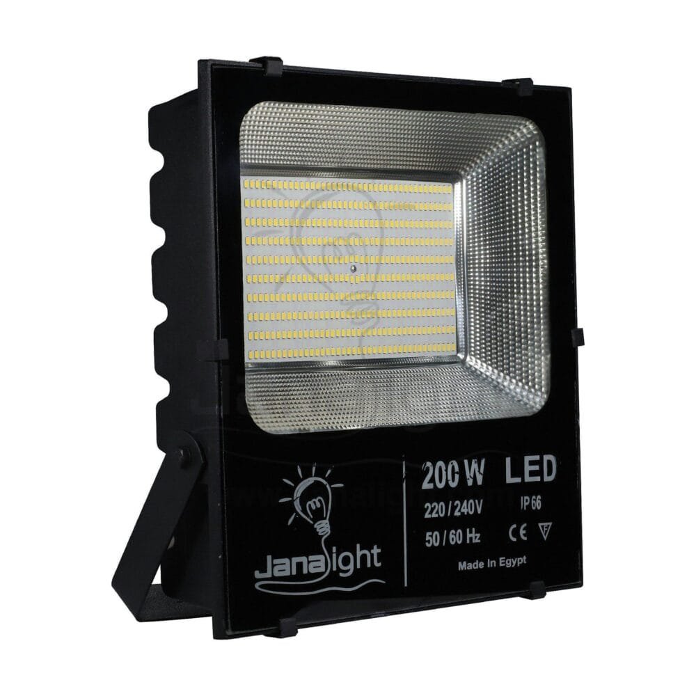 كشاف فلود لايت خارجي 200 وات SMD ابيض جنى لايت Outside White 200 Watt Flood light