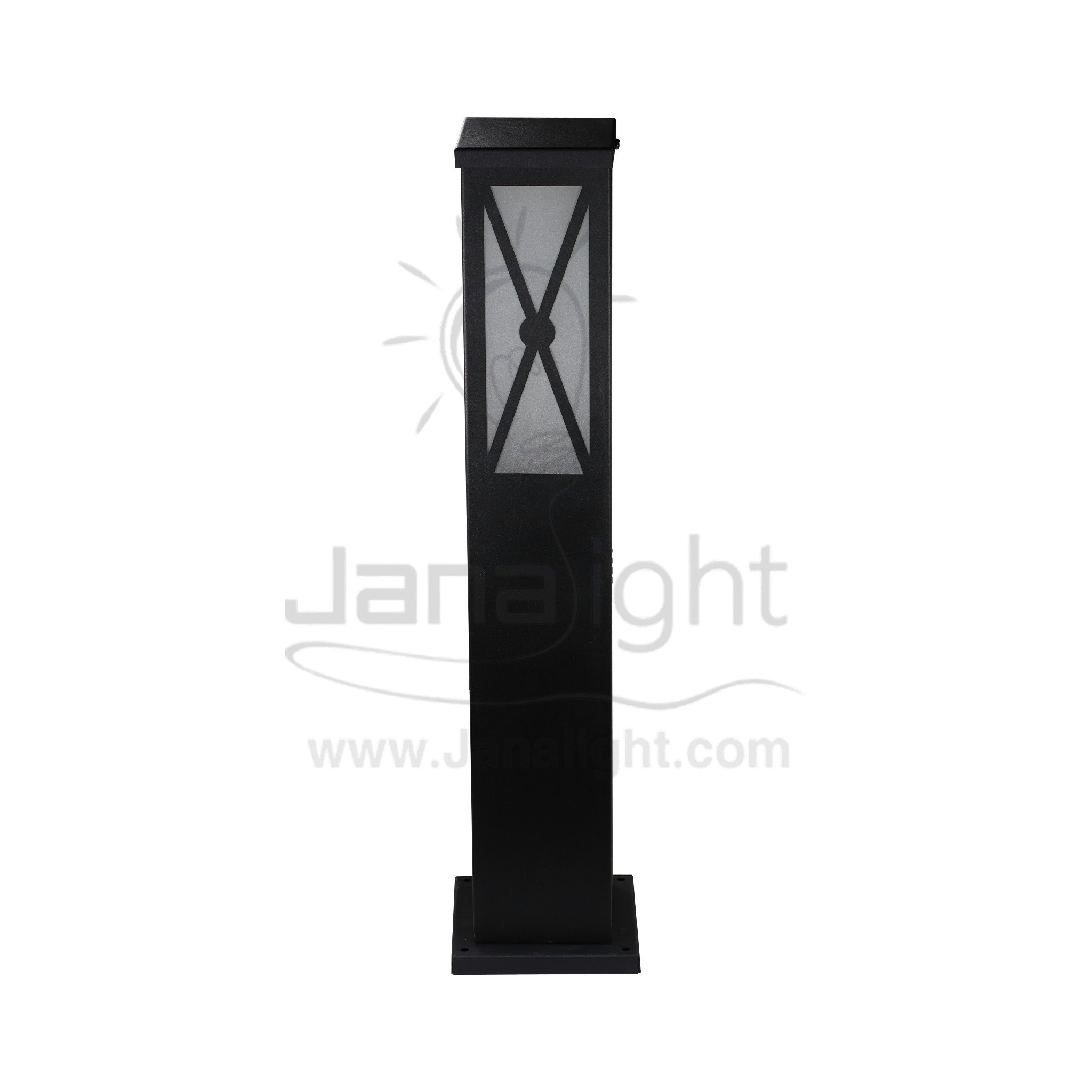 عامود اكس خارجي اسود ارتفاع 60 سم Modern bollard black waterproof metal pillar landscape light 60cm