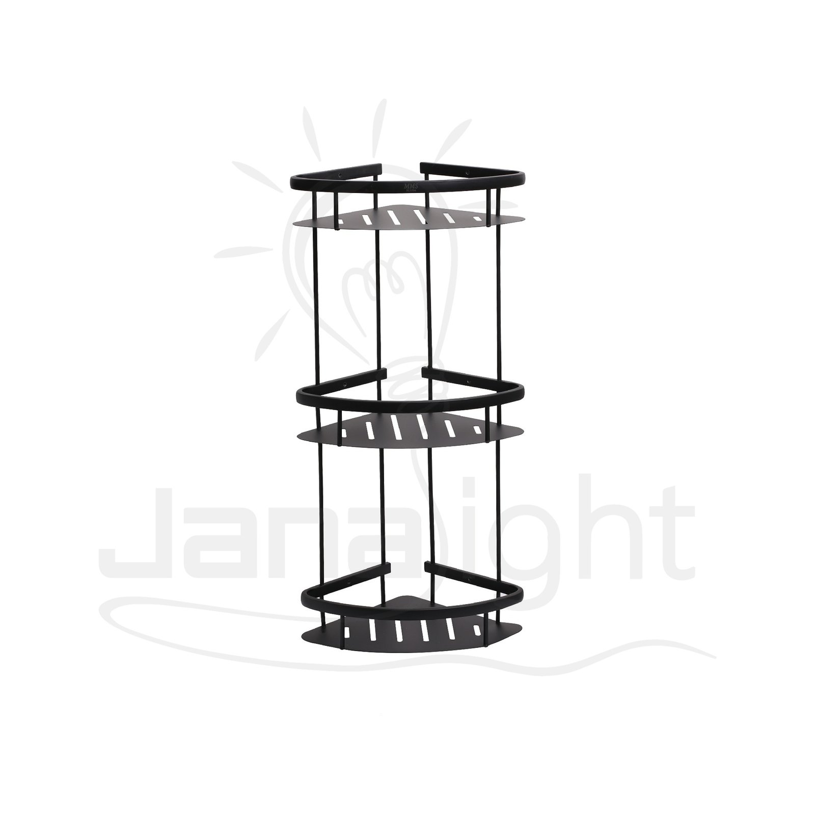 ركنة استاند حامل 3 رف استانلس 304 زاوية اسود مط CB5053 Black Tier Corner Shelf 304 Stainless Steel 3-Wall Mounted for Kitchen and Bathroom