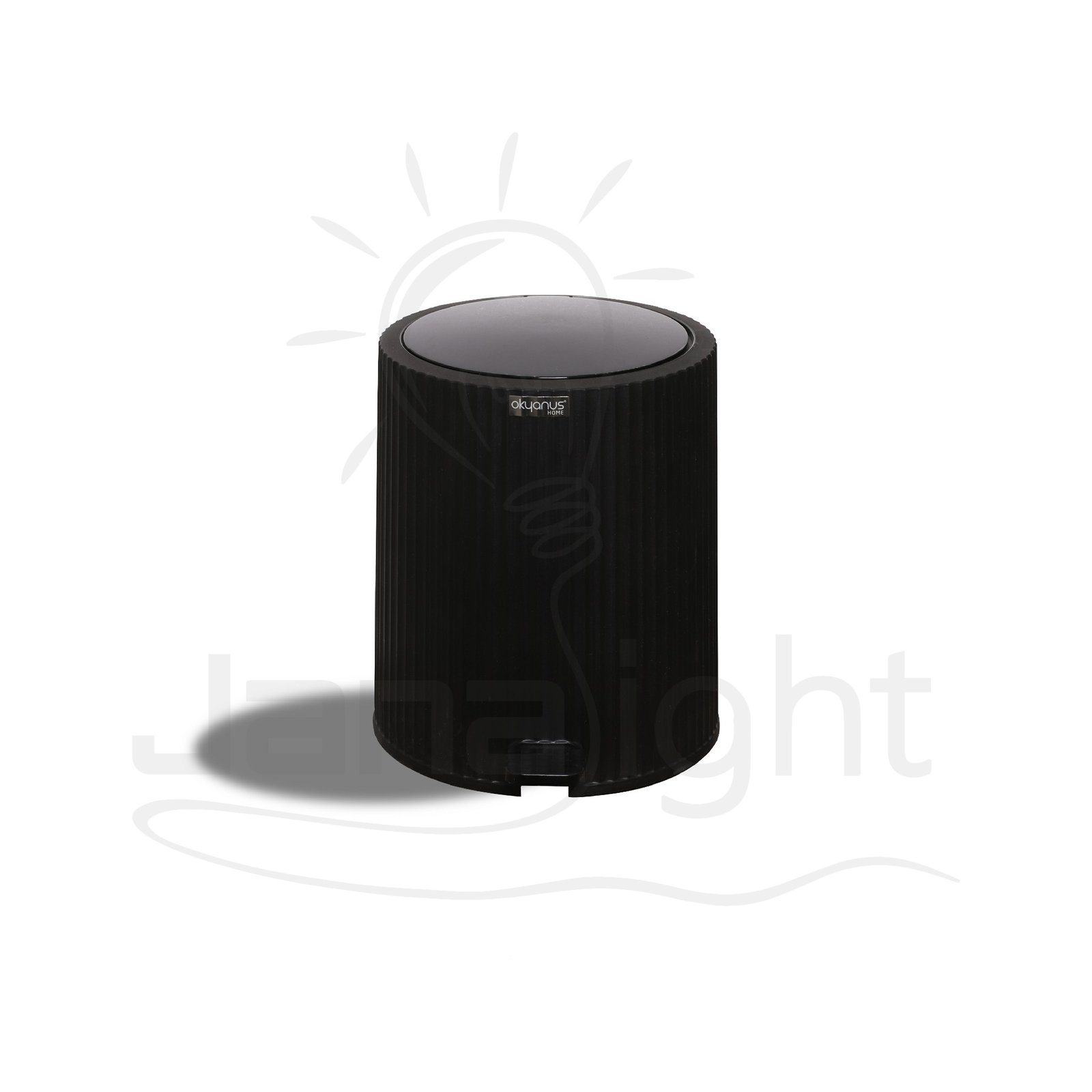 طقم حمام اسود بلاستك 5 قطعة باسكت مدور دواسة و كباية وصبانة سائل وصبانة وفرشة قعدة OKY-450-S 5 Piece black Bathroom Set Basket with Lid Toilet Brush with Base Shower Spencer Toothbrush Holder All Purpose Soap Dish