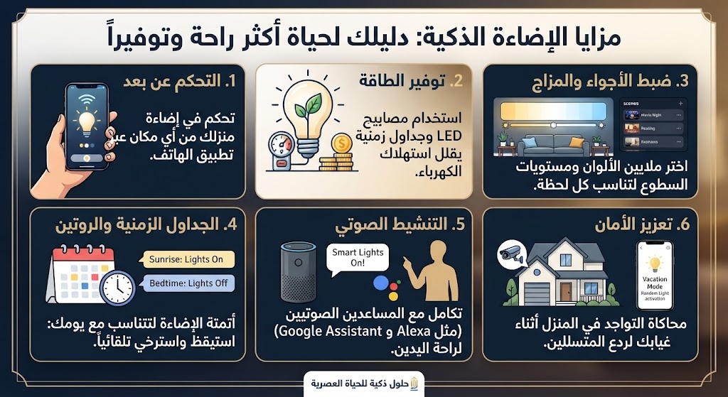 مزايا الإضاءة الذكية: كيف تغيّر الإضاءة طريقة عيشك داخل المنزل؟