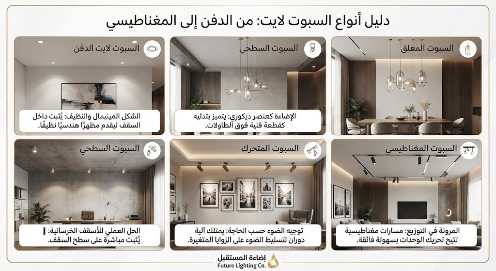 أفضل أنواع السبوت لايت: دليل شامل لاختيار السبوت المناسب لكل مساحة 2 أفضل أنواع السبوت لايت