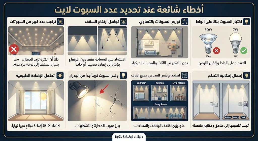 كيفية اختيار عدد السبوت لايت في الغرفة 2 كيفية اختيار عدد السبوت لايت