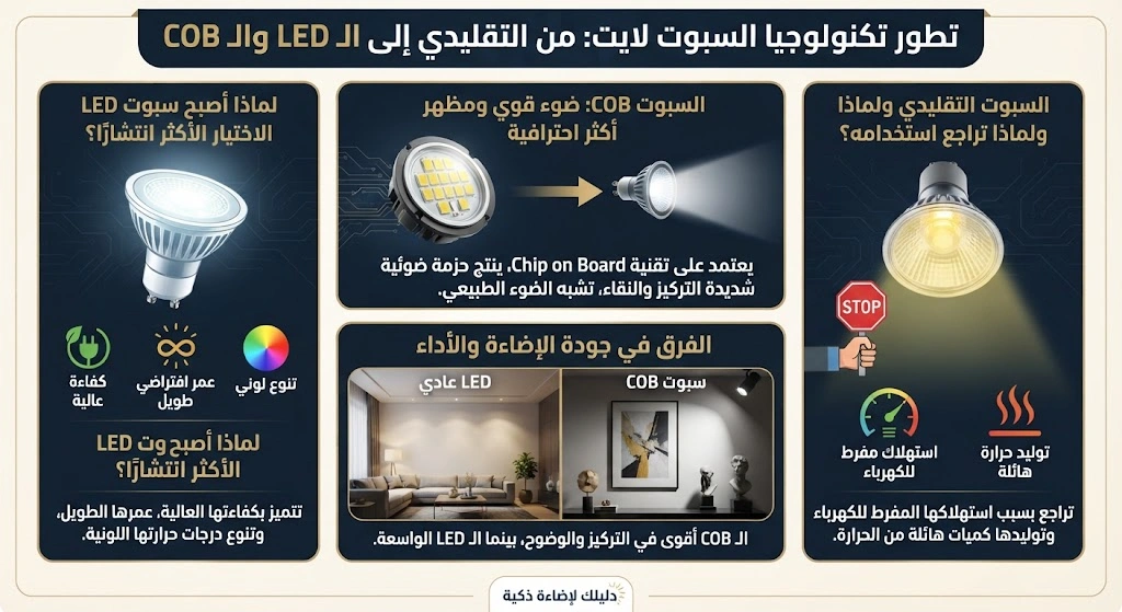 أفضل أنواع السبوت لايت: دليل شامل لاختيار السبوت المناسب لكل مساحة 3 أفضل أنواع السبوت لايت