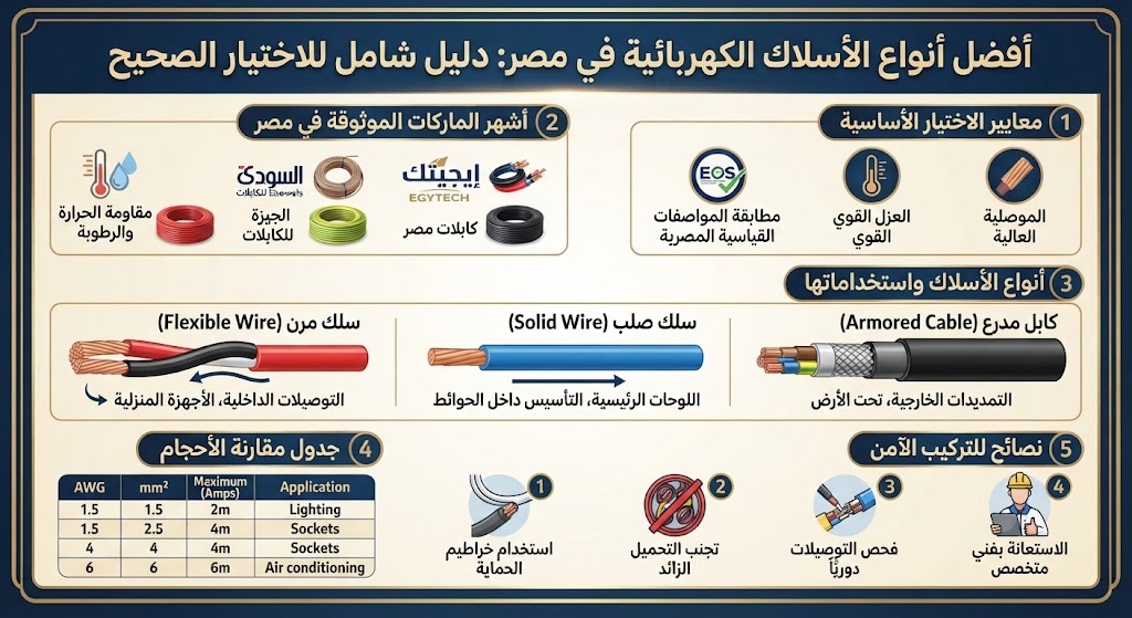 أفضل أنواع الأسلاك الكهربائية في مصر