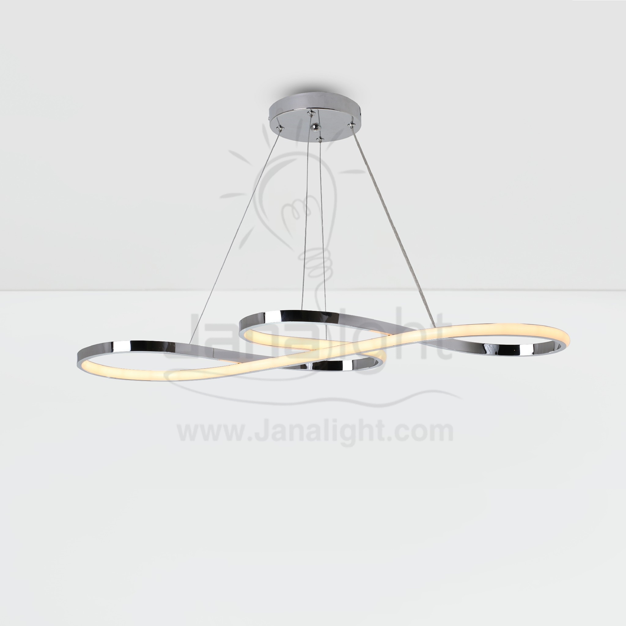 دلاية ليد عرضية شكل متعرج Modern luminaire hanglamp ceiling pendant led gold winding shape