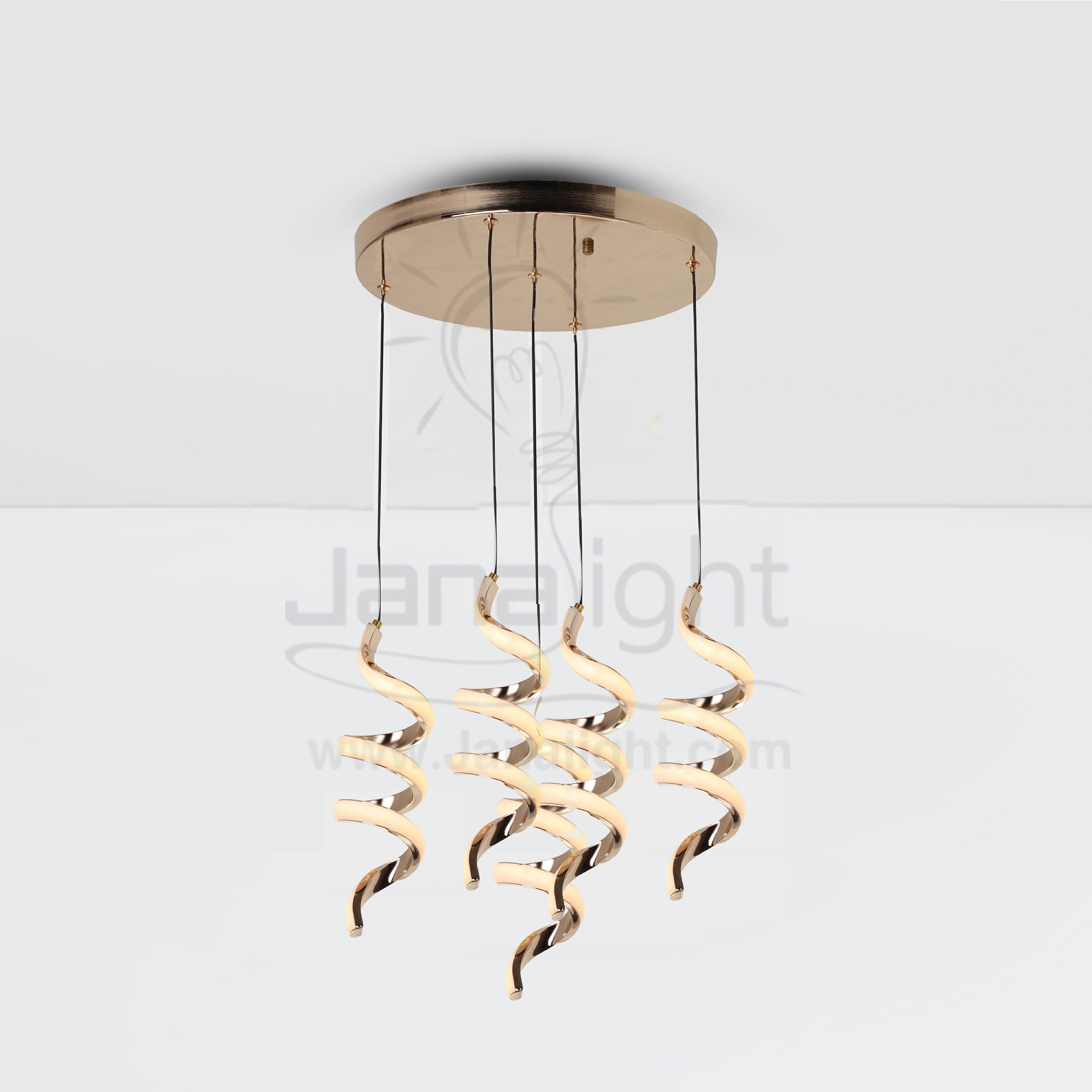دلاية ليد خمس قطع نوازل شكل حلزوني Modern luminaire hanglamp ceiling 4 spiral shape pendant light led chandeliers