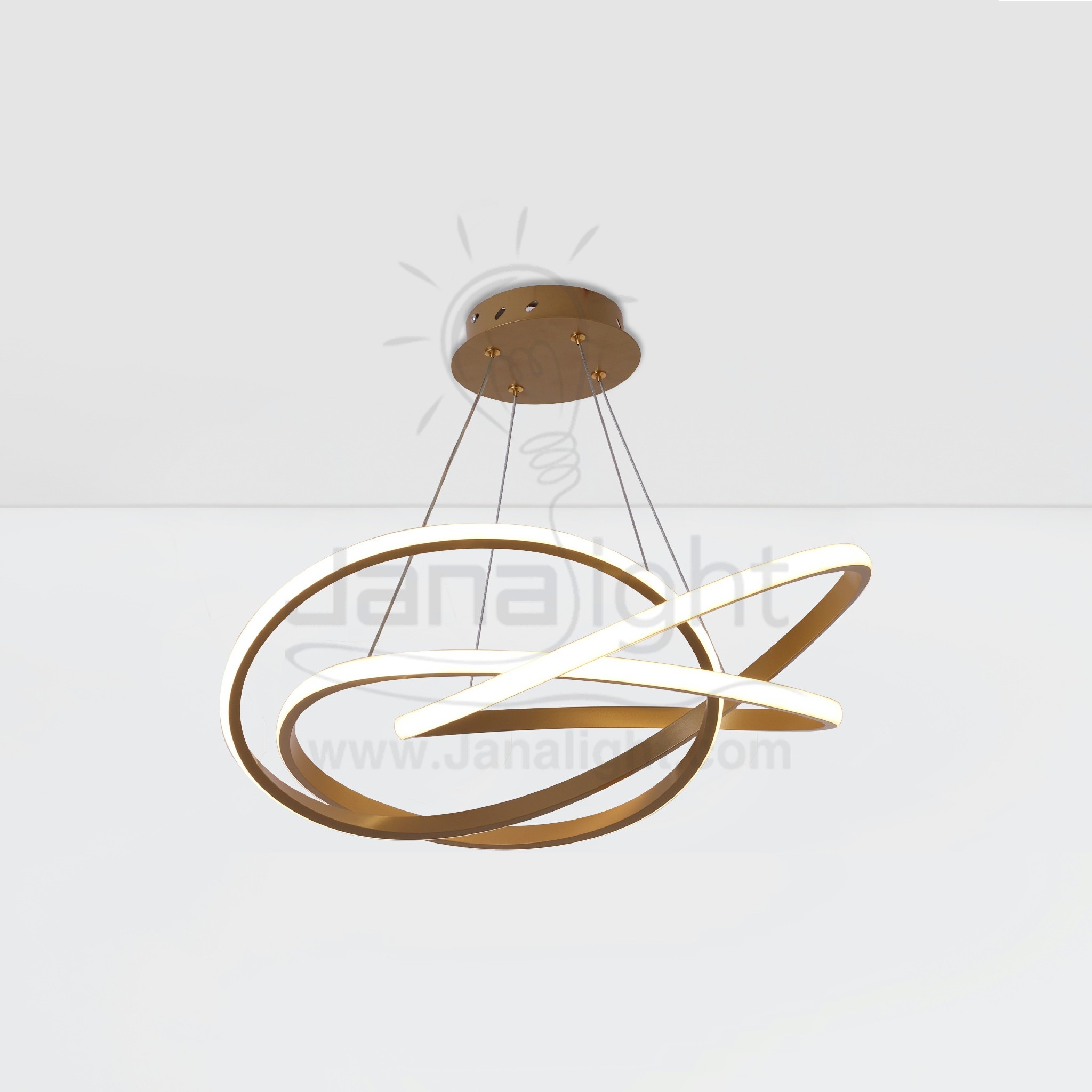 دلاية ليد رش بشكل نجمة رباعية Modern luminaire hanglamp ceiling pendant led rings circle