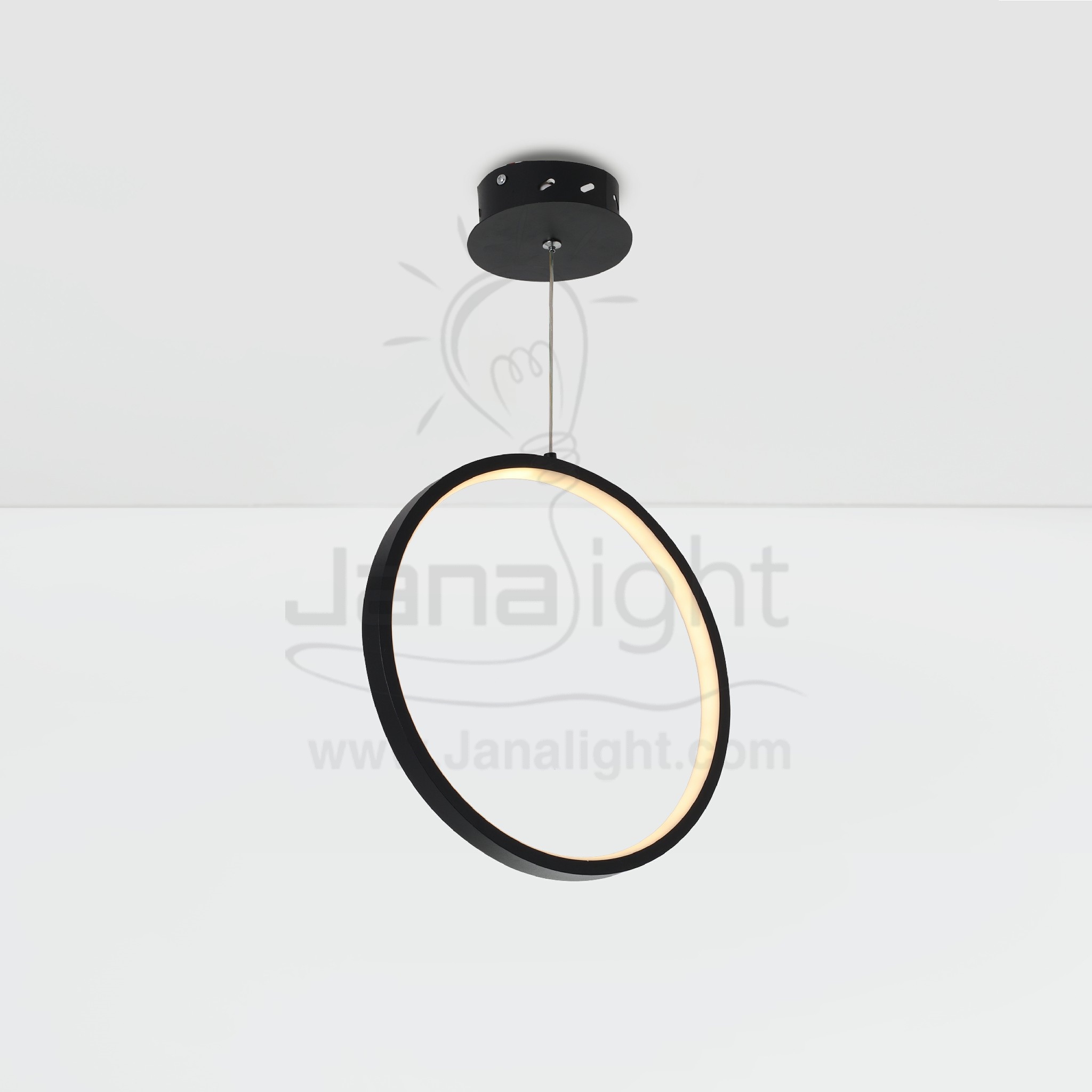 دلاية ليد رش شكل دائري اضاءة داخلي Modern luminaire hanglamp ceiling pendant led one black minimalist ring