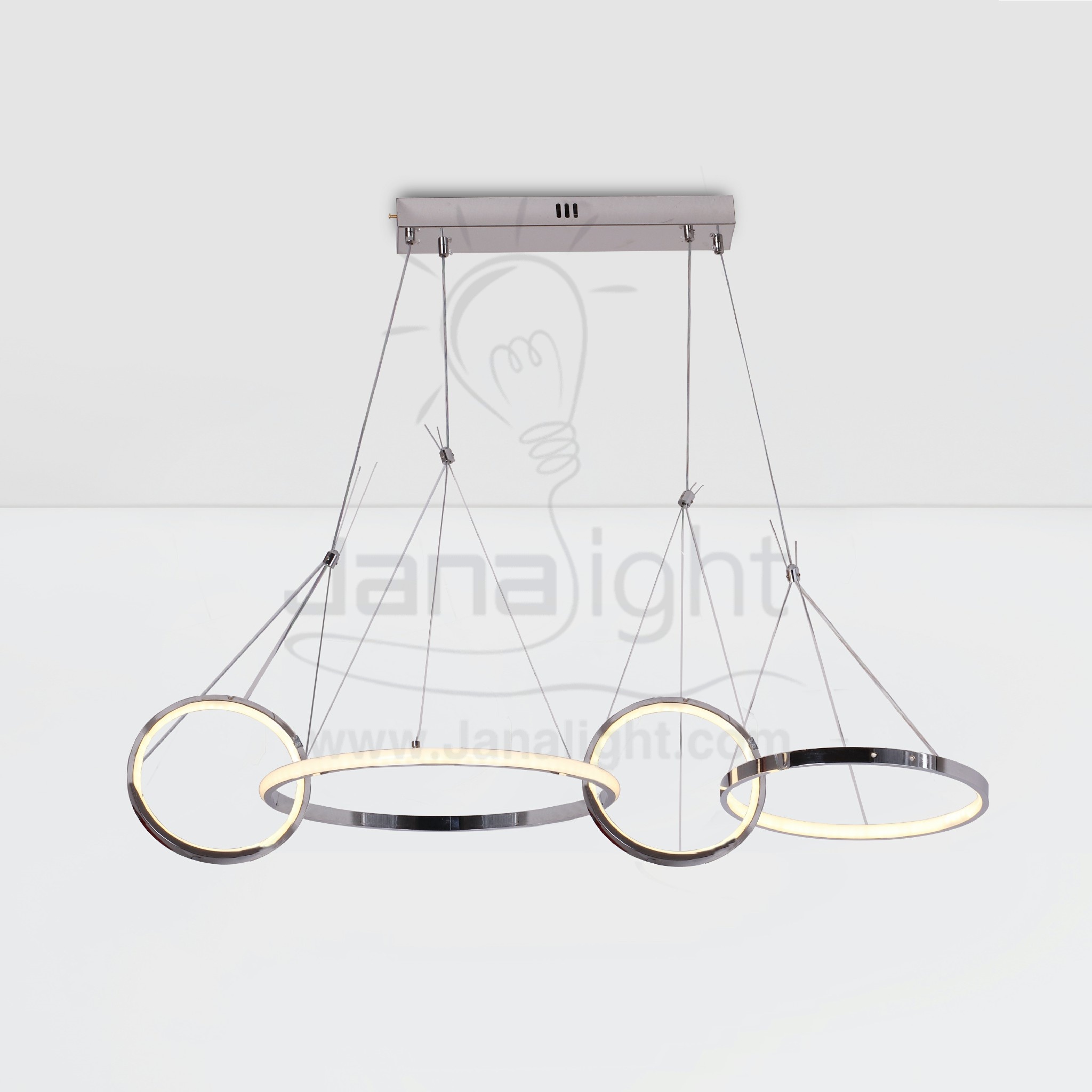 دلاية ليد اربعة دوائر متداخلة فضي Modern luminaire hanglamp ceiling led 4 circle silver