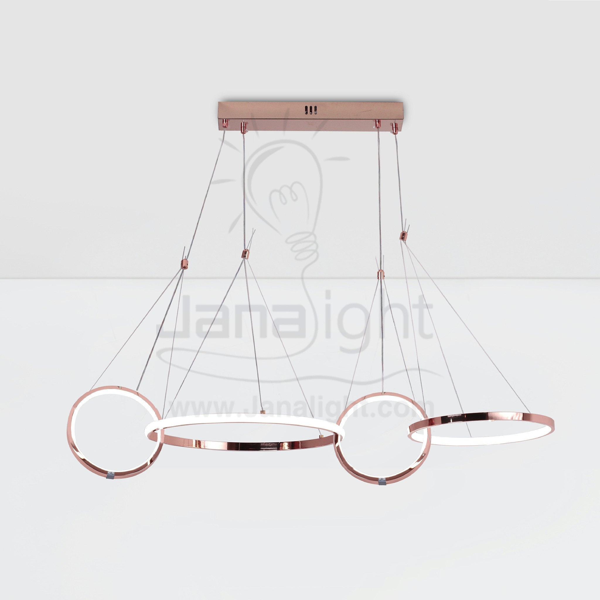 دلاية ليد اربعة دوائر متداخل نحاسي Modern luminaire hanglamp ceiling led 4 circle