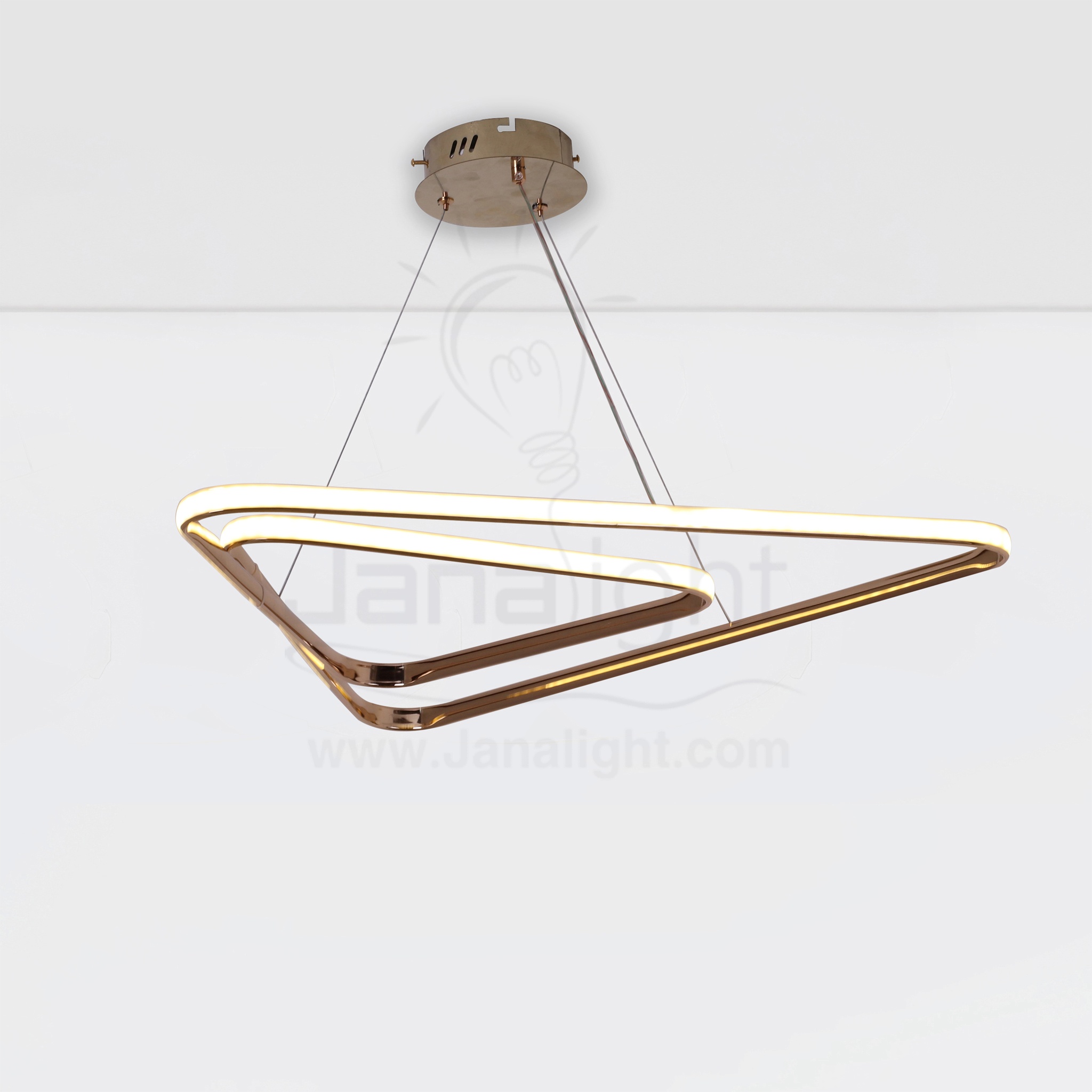 دلاية ليد شكل مثلث كبير وصغير متصل ذهبي Modern Luminaire Hanglamp Ceiling Led 2 Triangular Shape Gold