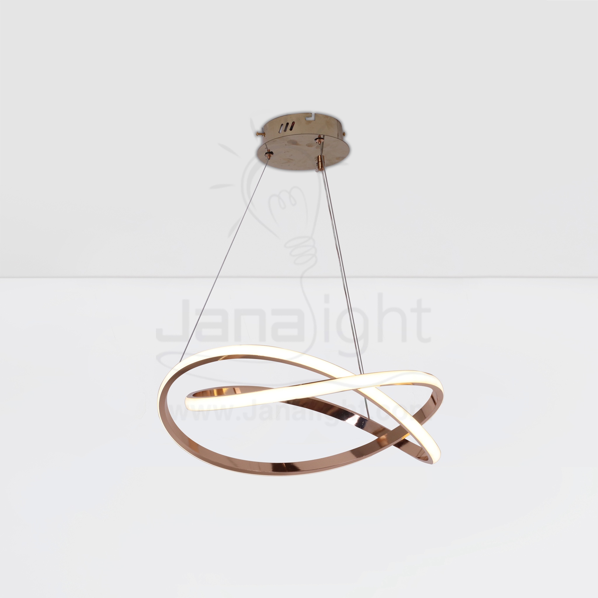 دلاية ليد حلقة ثنائية متصل مدورة الشكل Modern luminaire hanglamp ceiling led 2 overlapped circle gold