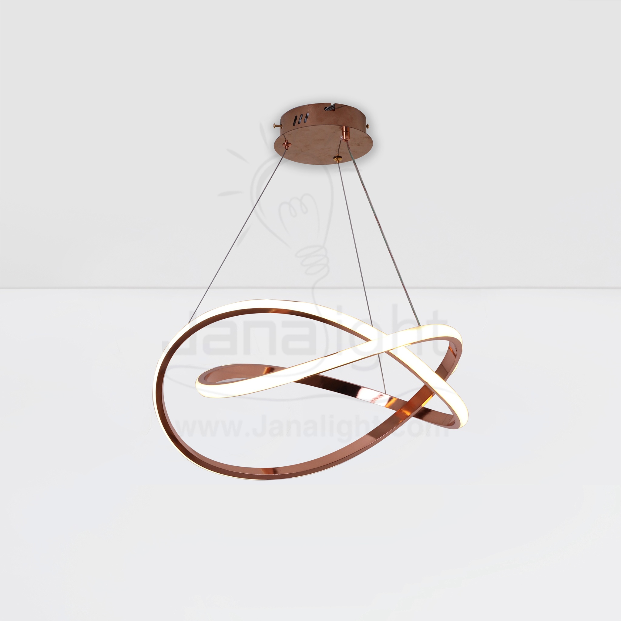 دلاية ليد حلقة ثنائية متصل مدورة الشكل Modern Luminaire Hanglamp Ceiling Led 2 Overlapped Circle Copper