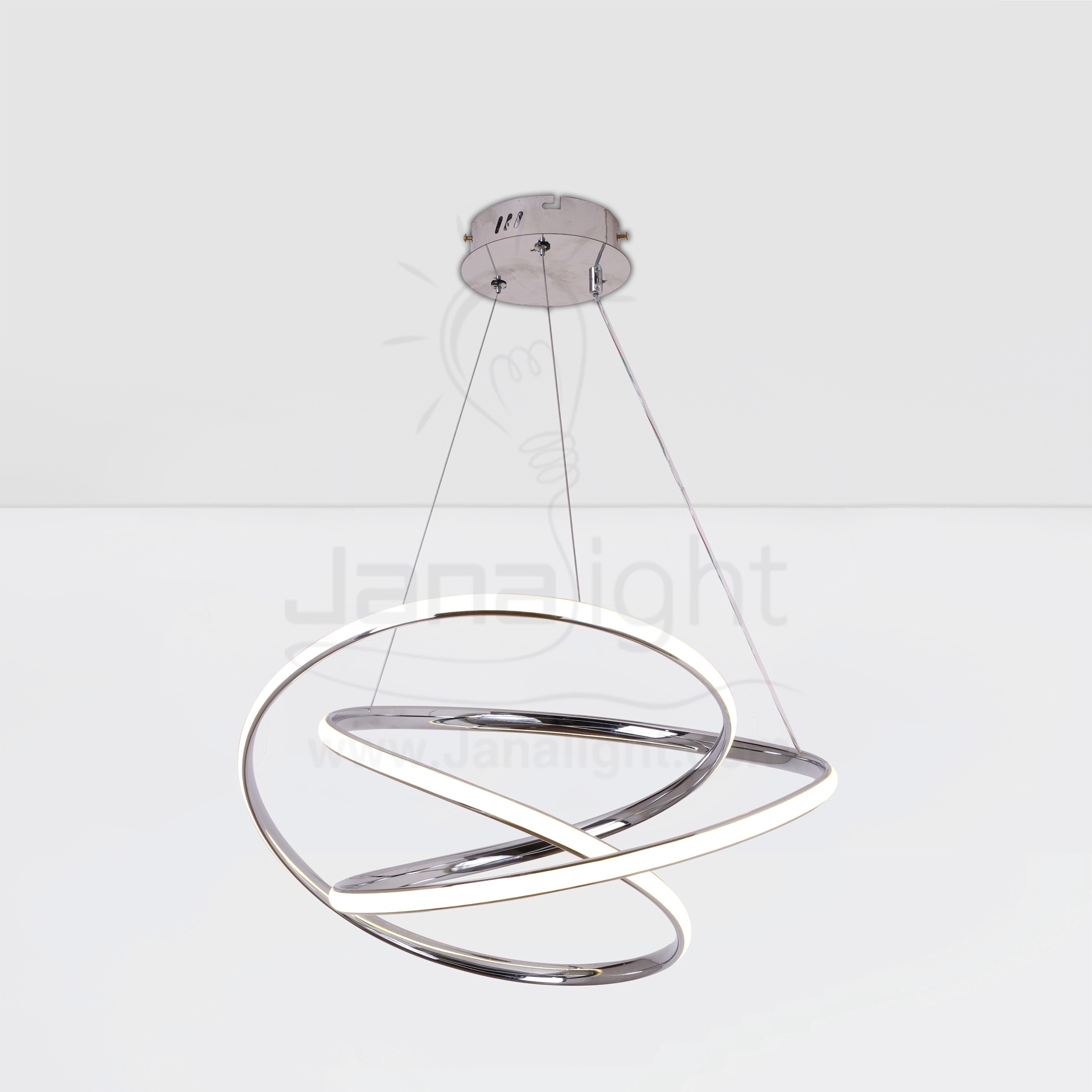 دلاية ليد حلقات ثلاثية متصل مدورة الشكل Modern Luminaire Hanglamp Ceiling Led 3 Overlapped Circle Silver