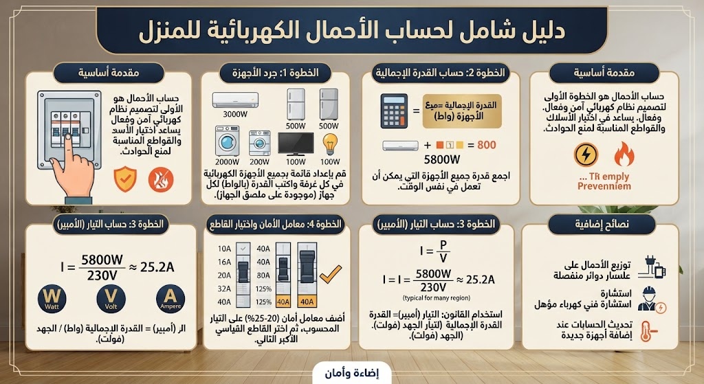 كيفية حساب الأحمال الكهربائية للمنزل