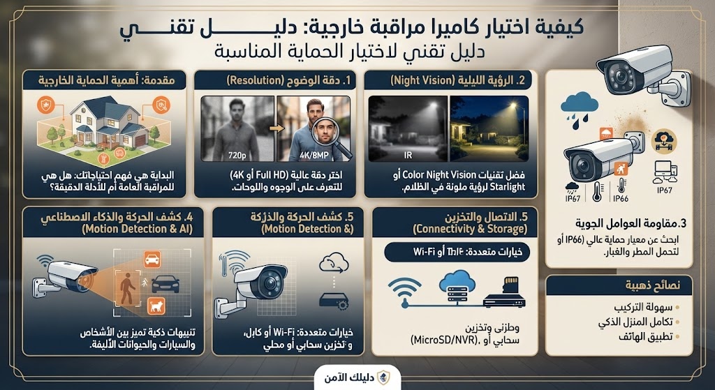 كيفية اختيار كاميرا مراقبة خارجية