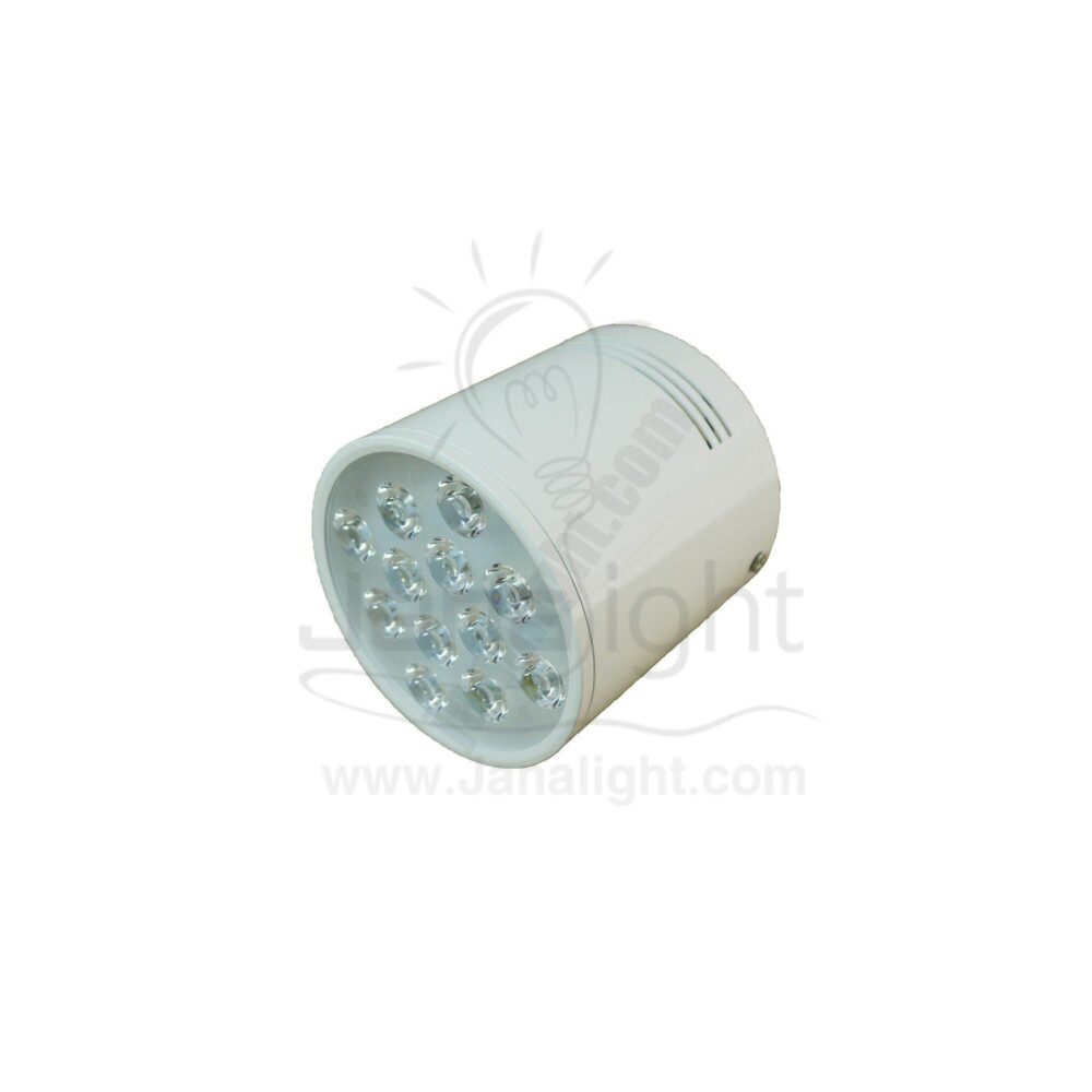 سبوت لايت سلندر 12 لد ابيض ابيض L001 white cylinder spotlight 12 led white L001