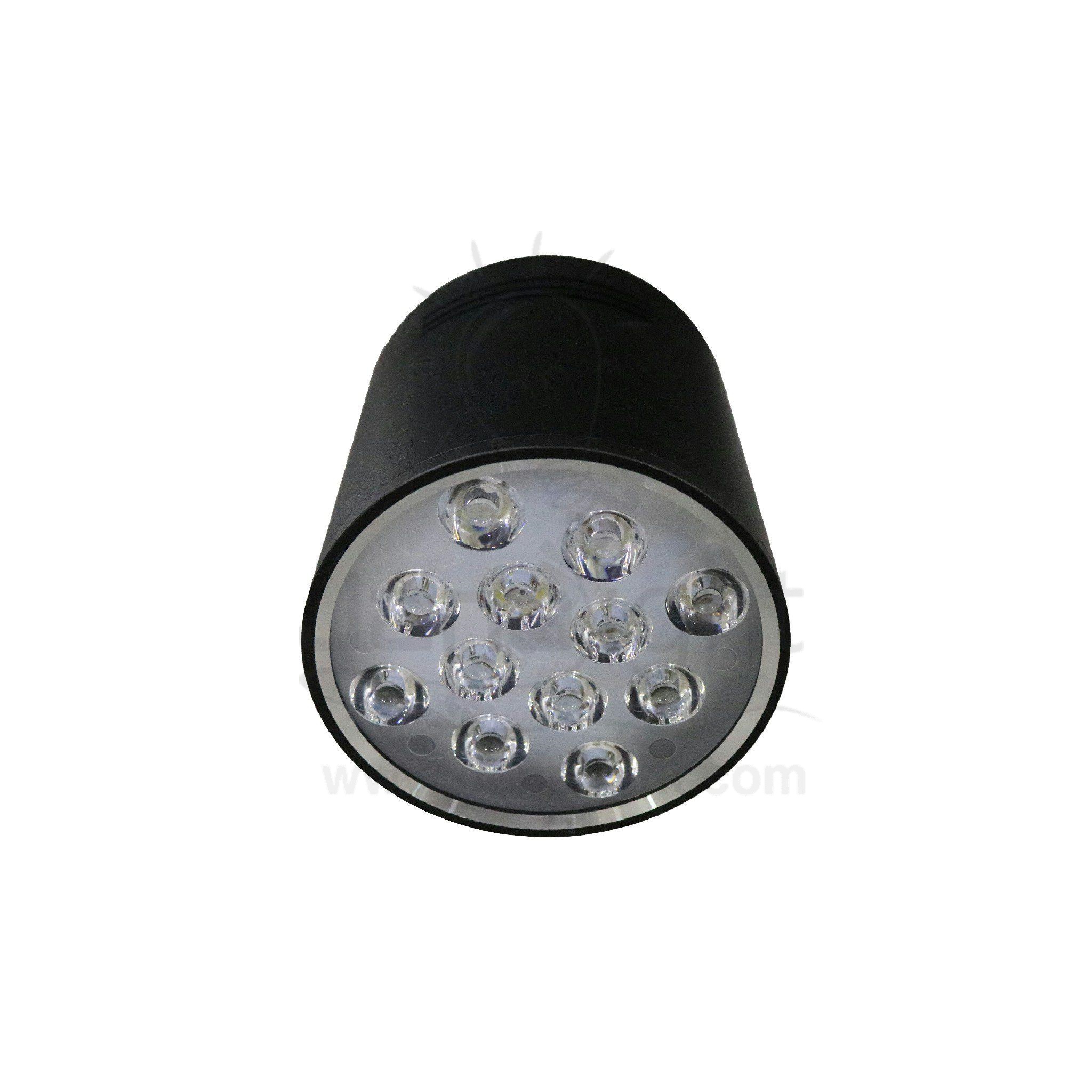 سبوت لايت سلندر 12 لد اسود ابيض L001 black cylinder spotlight 12 led white L001