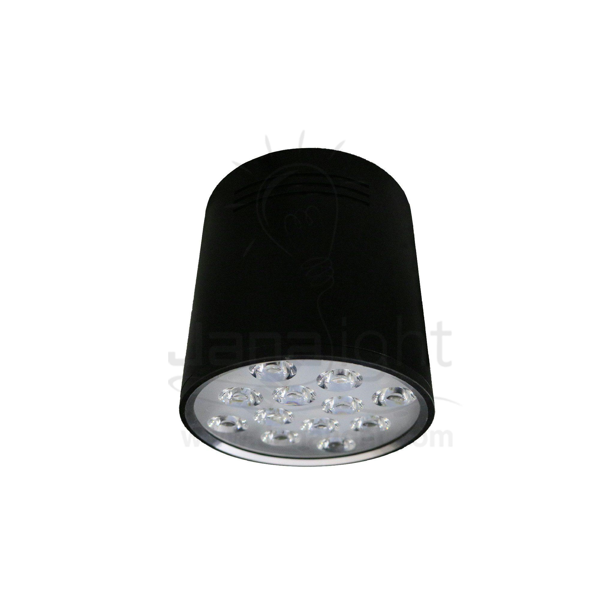 سبوت لايت سلندر 12 لد اسود ابيض black cylinder spotlight 12 led white L001