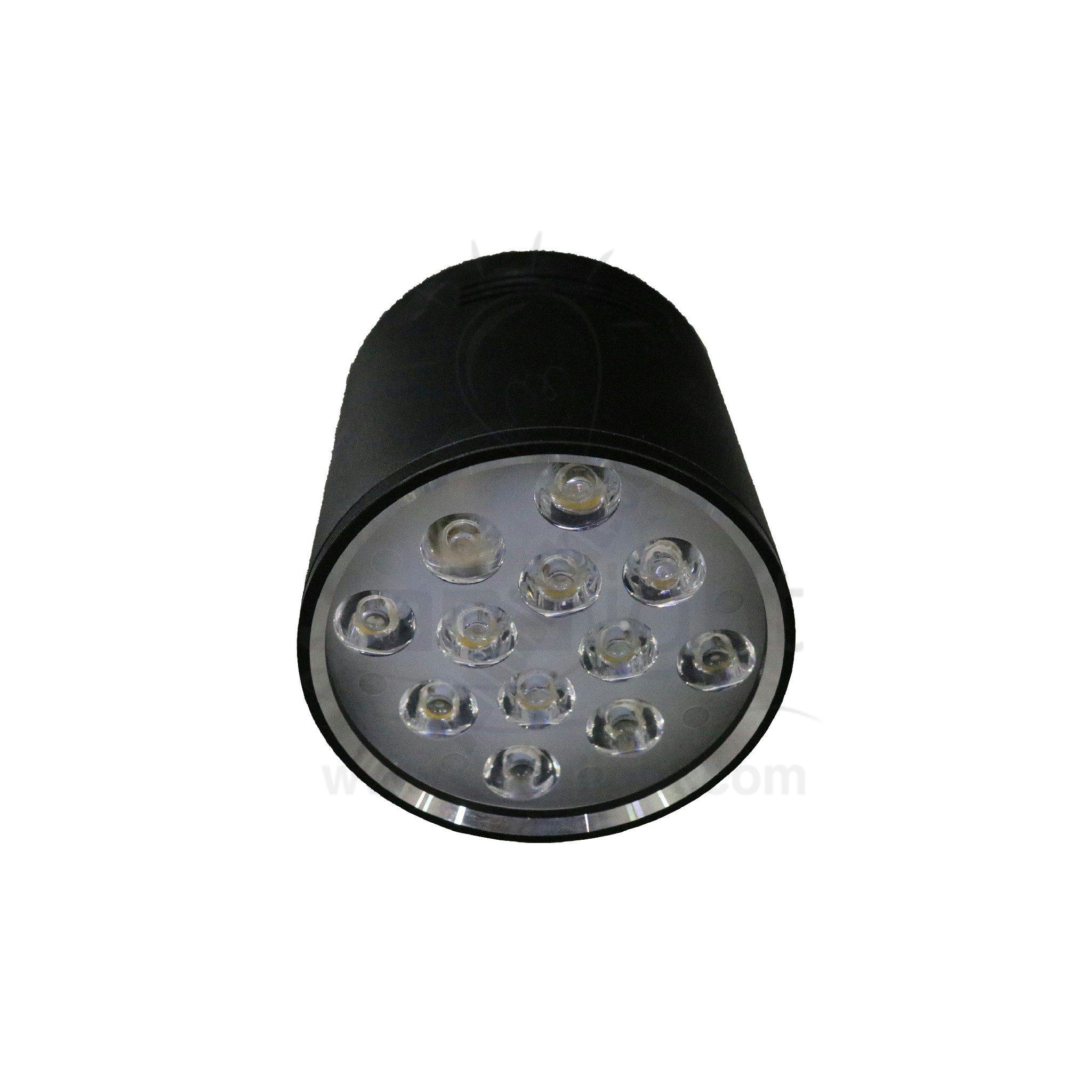 سبوت لايت سلندر 12 لد اسود وورم L001 black cylinder spotlight 12 led warm L001