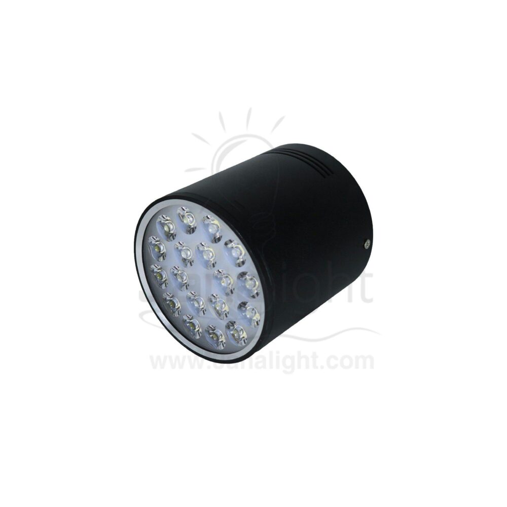 سبوت لايت سلندر 18 لد اسود ابيض L001 black cylinder spotlight 18 led white L001