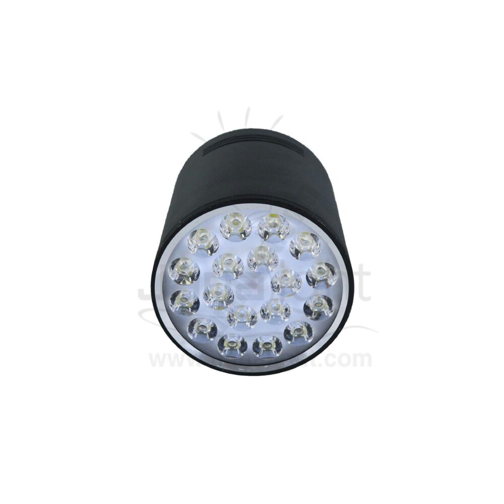 سبوت لايت سلندر 18 لد اسود ابيض L001 black cylinder spotlight 18 led white L001