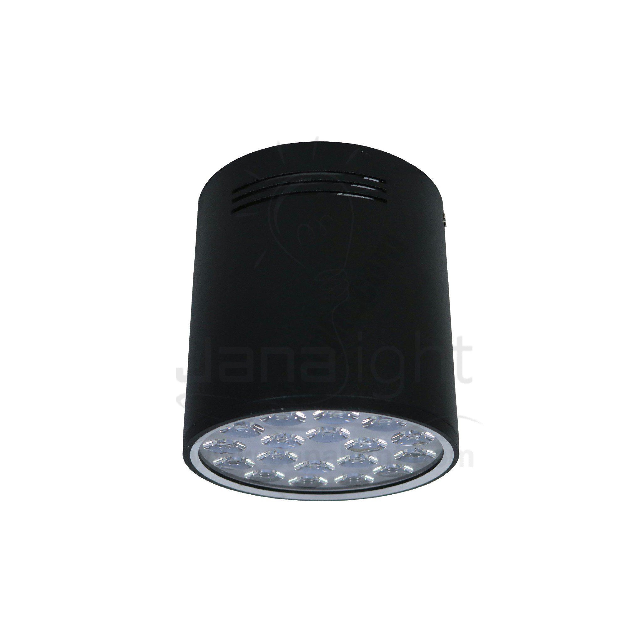 سبوت لايت سلندر 18 لد اسود ابيض black cylinder spotlight 18 led white L001