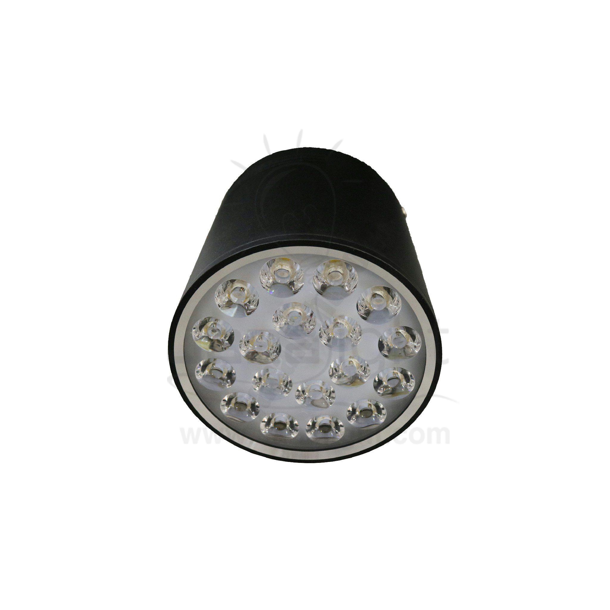 سبوت لايت سلندر 18 لد اسود وورم black cylinder spotlight 18 led warm