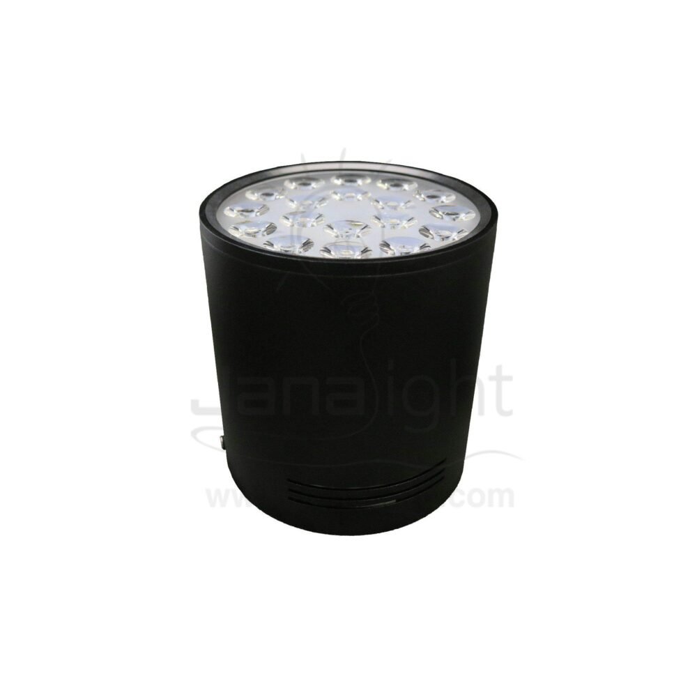 سبوت لايت سلندر 18 لد اسود وورم black cylinder spotlight 18 led warm