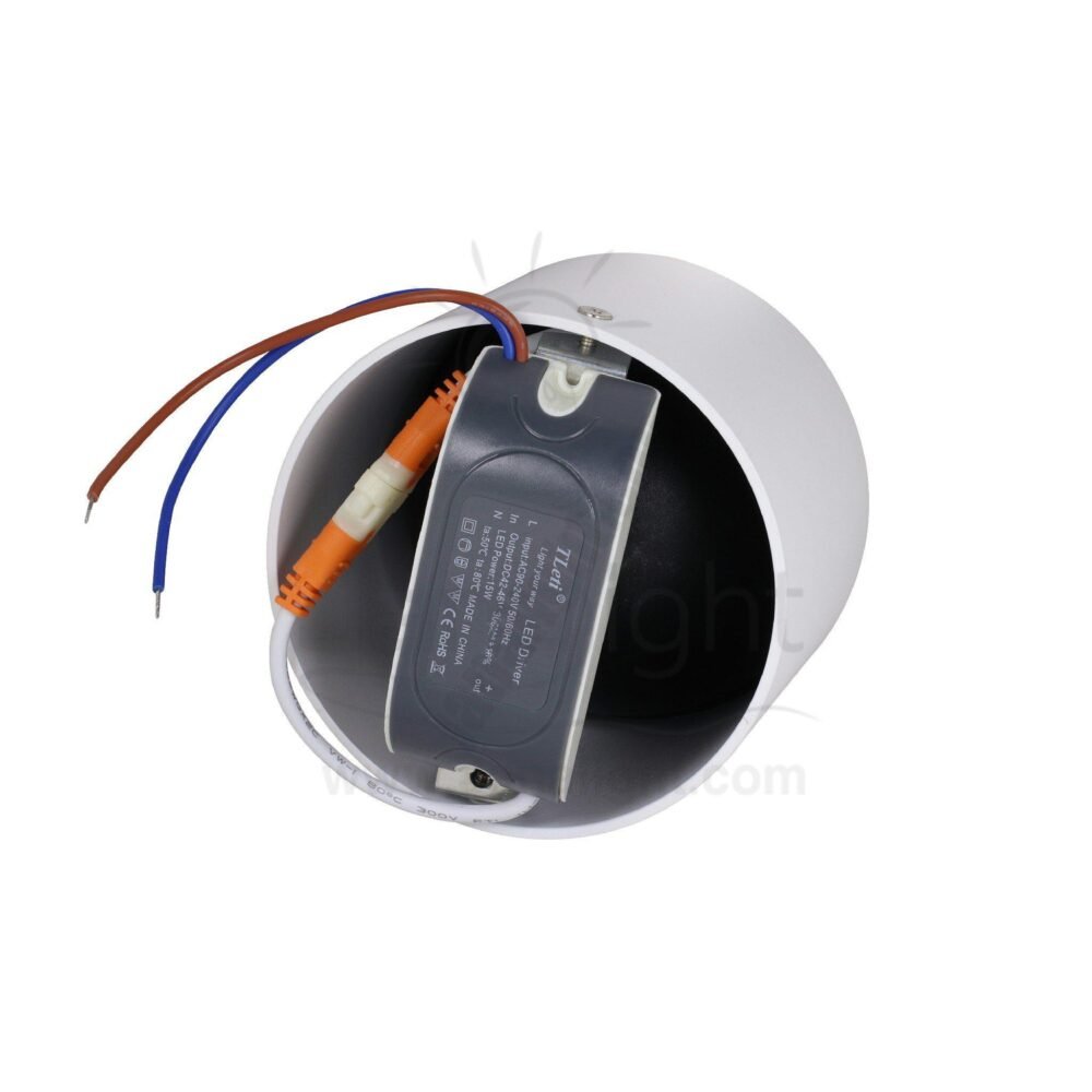 سبوت لايت سلندر 15وات ابيض وورم متحرك نصف كرة C1088 white Cylinder spotlight semisphere 15w