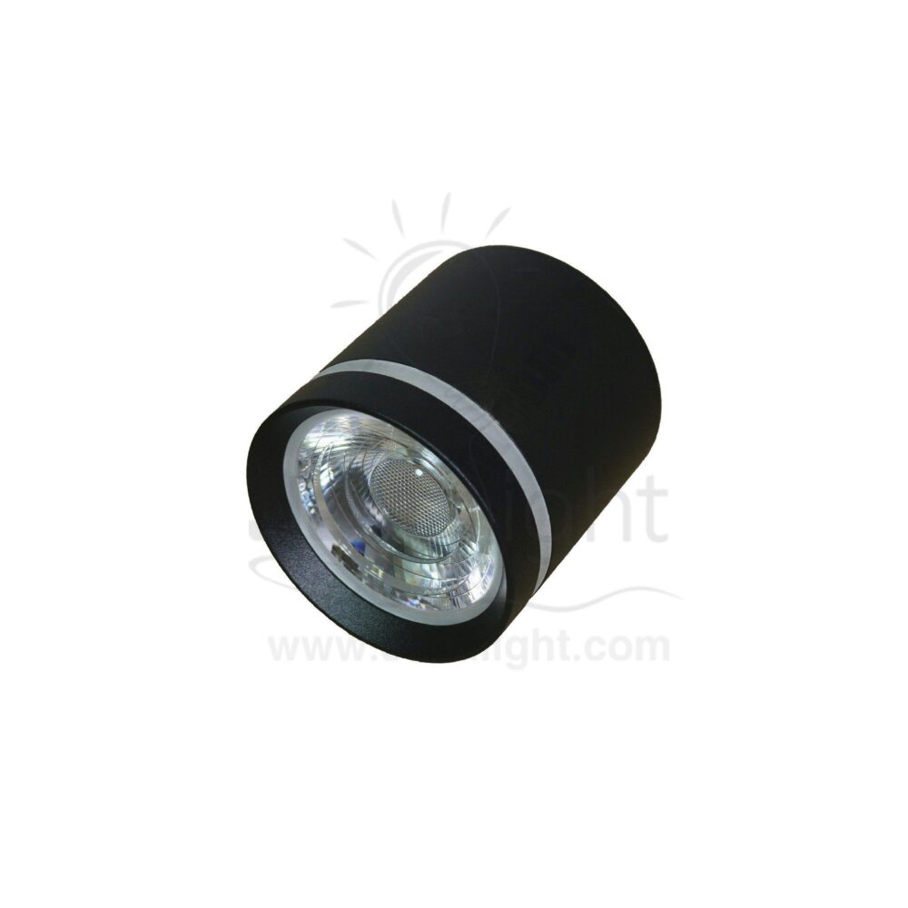 سبوت لايت سلندر 10وات اسود وورم طرف اكرليك cylinder spotlight 10 watt black warm short acrylic ring light 116