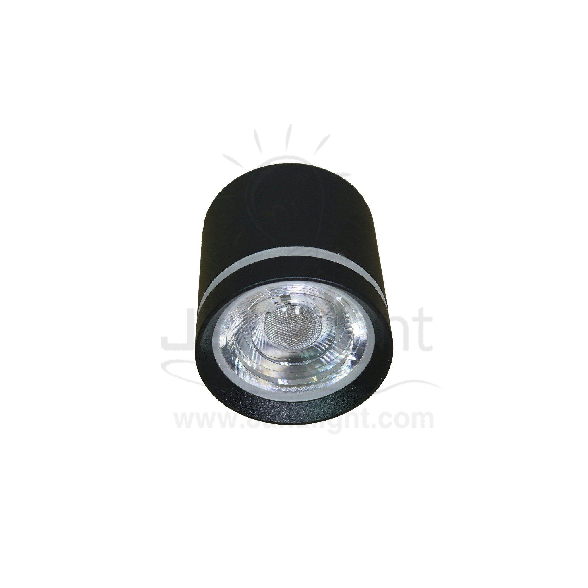 سبوت لايت سلندر 10وات اسود وورم طرف اكرليك cylinder spotlight 10 watt black warm short acrylic ring light 116
