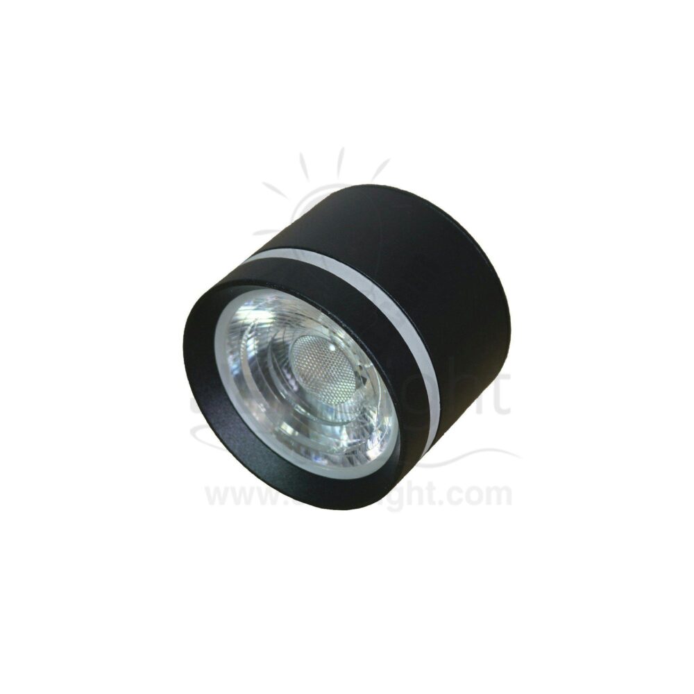 سبوت لايت سلندر 10وات اسود وورم طرف اكرليك قصير cylinder spotlight 10 watt black warm short acrylic ring light 563