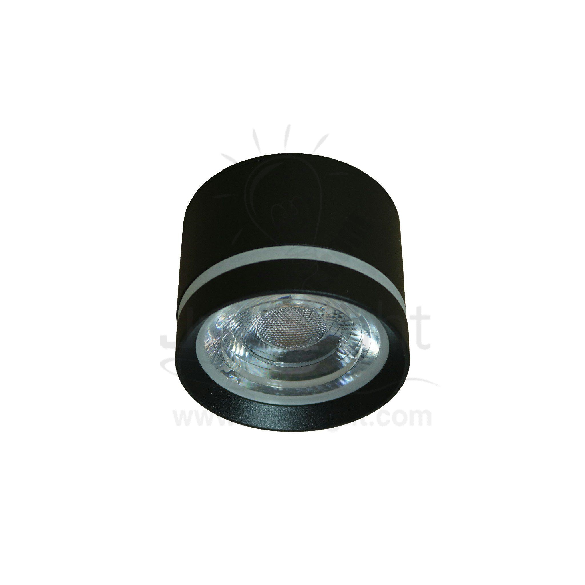 سبوت لايت سلندر 10وات اسود وورم طرف اكرليك قصير cylinder spotlight 10 watt black warm short acrylic ring light 563