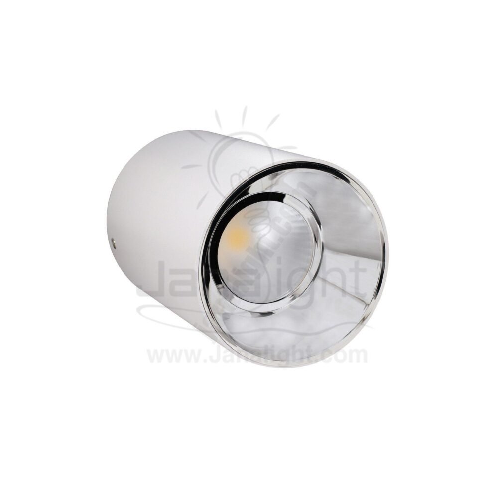 سبوت لايت سلندر خارجي 15 وات ابيض وورم حلق فضي white and silver Cylinder spotlight 15w warm